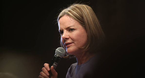 A presidente do PT, deputada federal Gleisi Hoffmann