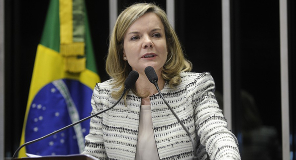 A presidente do PT, deputada federal Gleisi Hoffmann A presidente do PT, deputada federal Gleisi Hoffmann