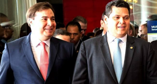 Alcolumbre, Bolsonaro e Maia 