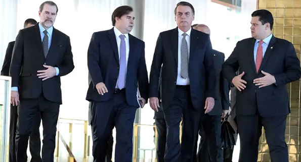 Dias Toffoli, Rodrigo Maia, Jair Bolsonaro e Davi Alcolumbre