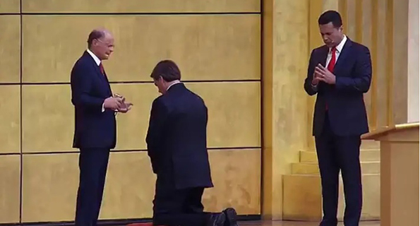 O bispo Edir Macedo, da Igreja Universal do Reino de Deus, reafirmou apoio à candidatura de Jair Bolsonaro (PL)